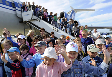 Un gruppo di bambini di Chernobyl
