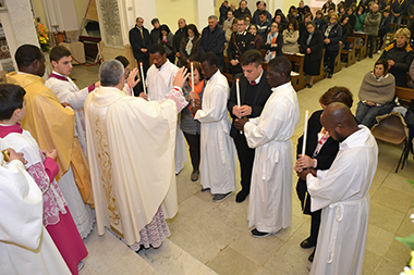 Gabriel, Scott, John Michael e Festus con i rispettivi padrini e madrine.