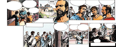 Fumetto tratto dalla collana Scoprire la Bibbia, ed. Larousse 1984 - Edizioni Paoline 1987